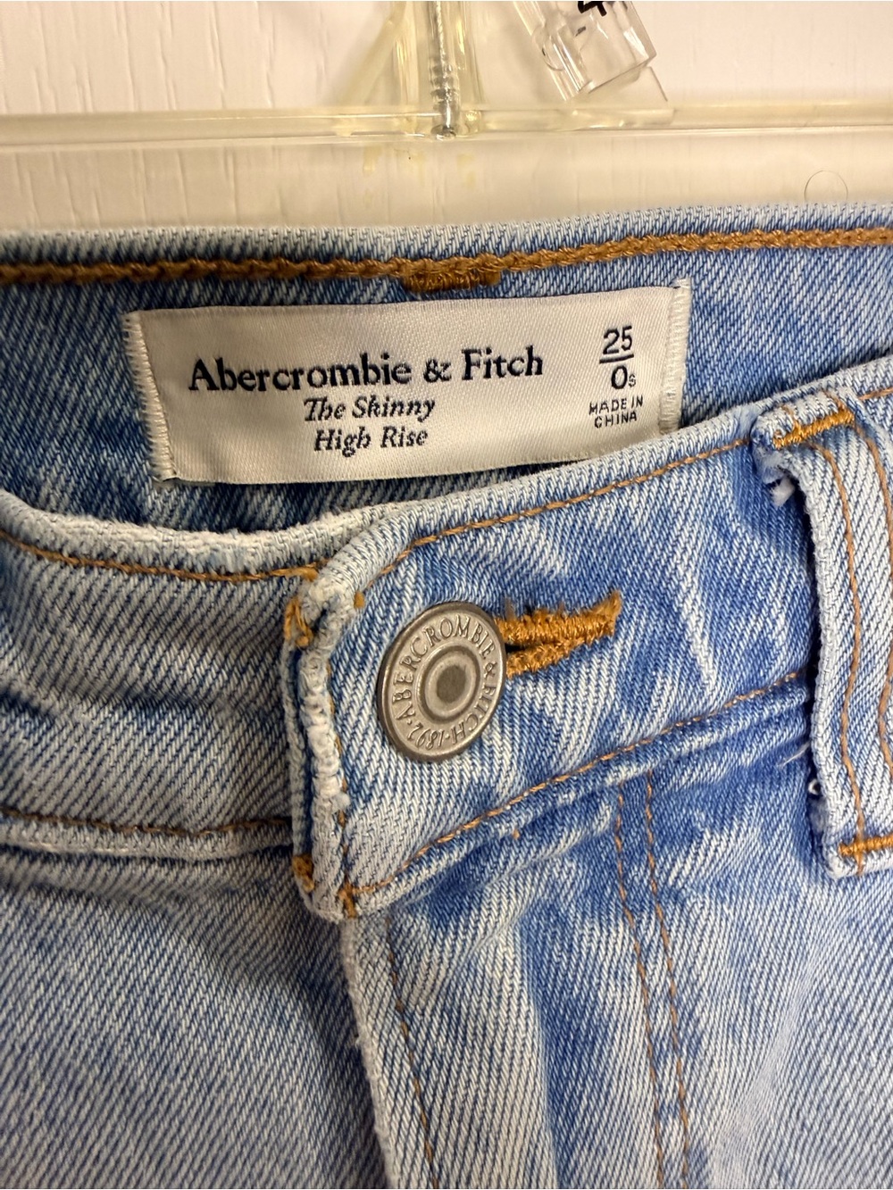 Abercrombie & Fitch Women's Pale Blue High-Rise Skinny Jeans- size 25 - Picture 5 of 10
